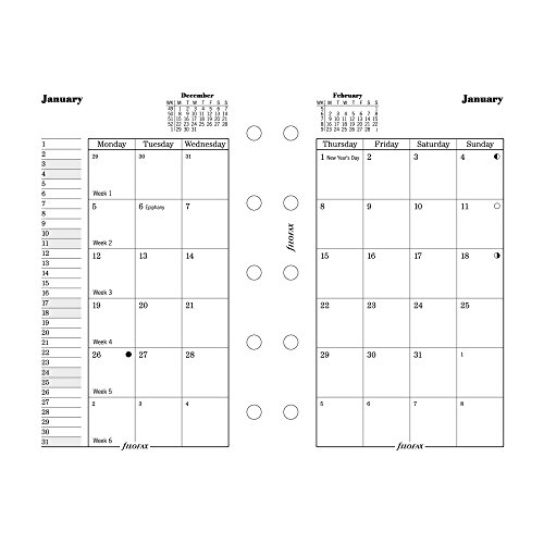 Filofax Month on Two Pages Refill for 2016 Mini Size Yearly Calendar, 4.125 x 2.625