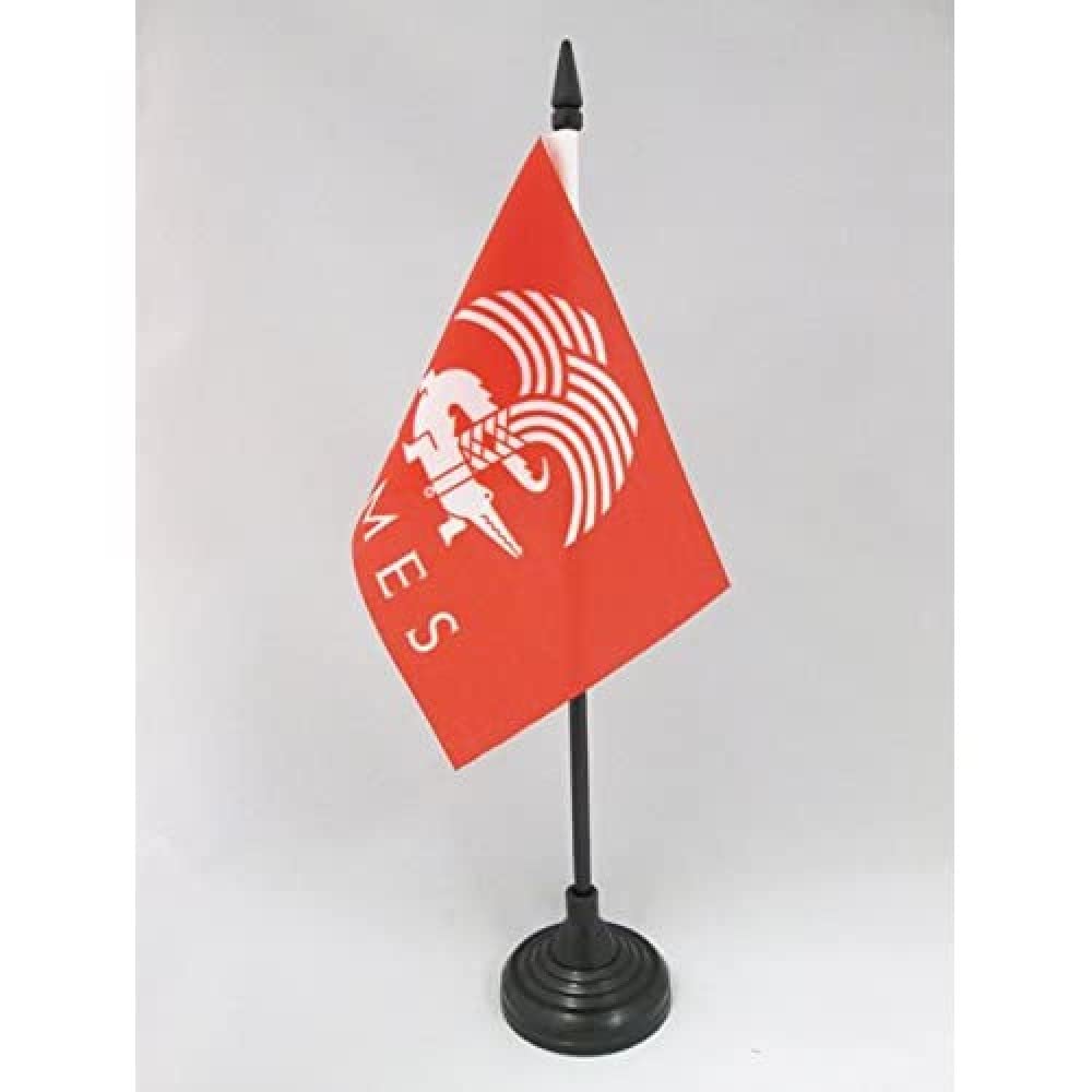 AZ FLAG - City of Nîmes Table Flag 4'' x 6'' - Nimes crocodile Office Mini Banner 100% Polyester 15 x 10 cm - Mini Desk Flag with 10'' Pole and Black Plastic Base