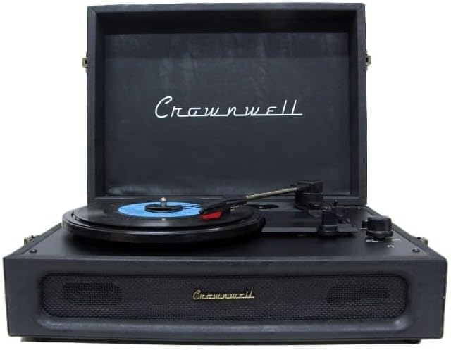 Casablanca Retro Çanta Pikap - 3 Devirli (33/45/78), Dahili Hoparlörlü, Bluetooth Bağlantılı, Nostaljik Taşınabilir Plak Çalar - Siyah