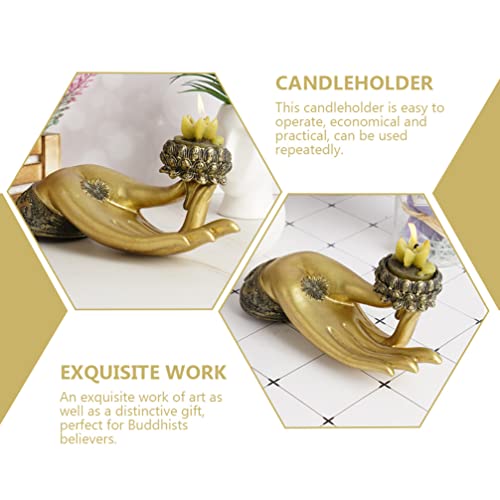 SOLUSTRE Buddha Yoga Mudra Lotus Candle Holder #TOP22