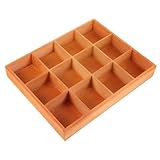 CORHAD Caja Divisoria de Madera 12 Compartimentos para Jardineras, Bandeja Organizadora Base de Madera para Macetas Suculentas, Almacenamiento para Objetos Pequeños, Uso Interior