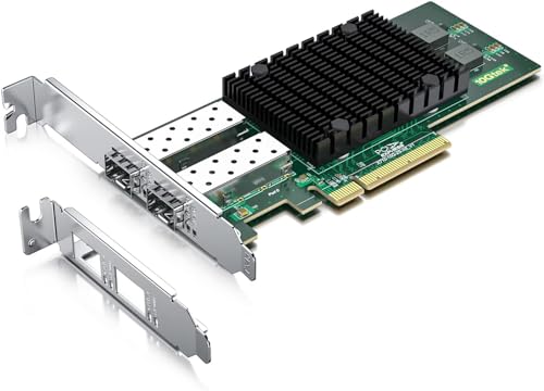 Image of H!Fiber.com 10G Ethernet network card,2 ports SFP+ NIC,10GbE CNA,function equal to X710-DA2,with Intel X710-BM2 Chip,support Windows Server/Linux/VMware (not support X11, MAC)