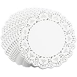150 Pieces Paper Doilies 8.5 inch White Lace Paper Doilies Disposable Round Paper Doilies for Food Buffet Cake Fried Party Wedding Valentine Tableware Decoration