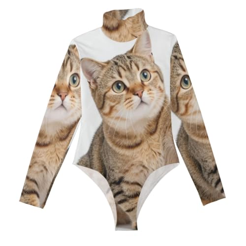 Body de manga larga para mujer blusa moldeadora de cuello alto con diseño de patas