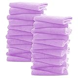 Sunny zzzZZ Ultra Soft 24 Pack Baby Washcloths - 10x10 Inches - Coral Fleece Extra Absorbent Wash Clothes for Babies, Infants and Toddlers - Sensitive Skin and Newborn - Ideal Baby - Violet Purple