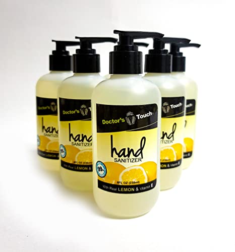 Doctor's Touch Hand Sanitizer With Real Lemon Vitamin E And Aloe Vera - 99% Effective Against Germs - 70% Alcohol - Antibacterial - Leaves Hands Clean, Soft And Moisturized (8oz, 6) image 5