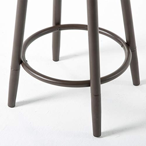 Dyh Metal Bar Stools Set Of 2, Swivel Chocolate Kitchen Counter Stool, Adjustable Industrial Round Barstool, Brown Bar Chairs, 24 Or 29 Inch For Counter Pub Height #TOP4