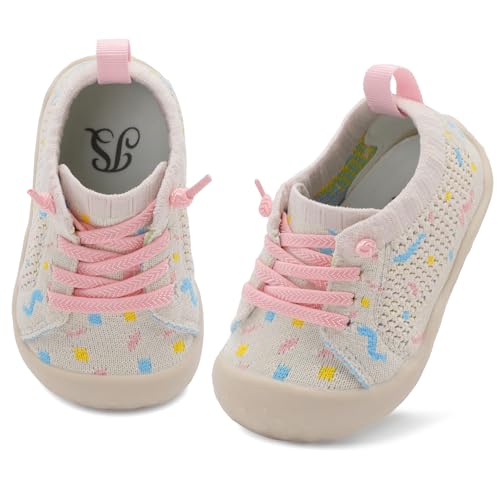 JIASUQI Infant Shoes Toddler Girl Shoes boy Sneakers Beige Dot 6-12 Months