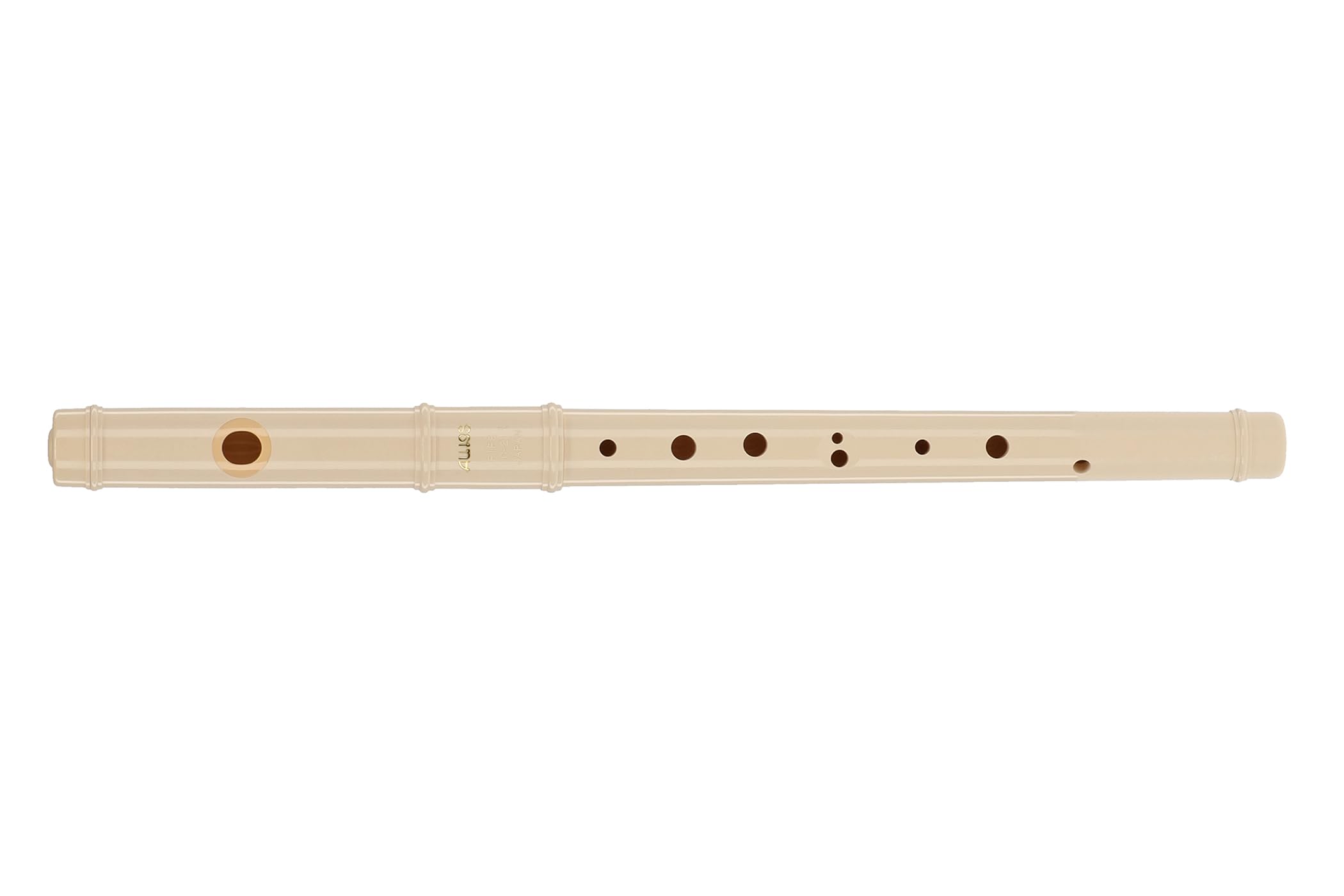 Aulos 700130 C-Fife Querflöte Symphony Mod.C-21 elfenbeinfarb.Doppelloch, inklusive Tasche