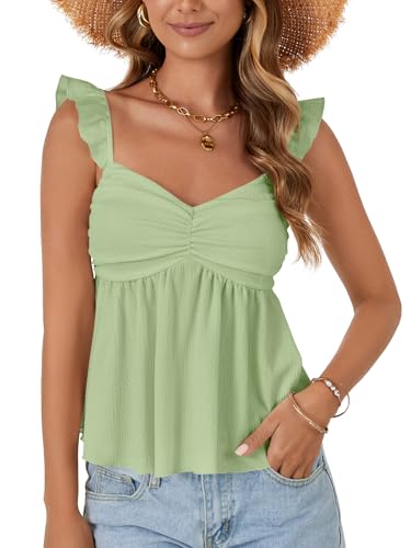 LYANER Women's Sleeveless Casual Tank Tops Bean Green X-Large