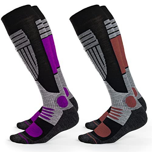  Occulto Chaussettes de ski pour femme (2 paire...