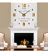 Vangold Orologio Da Parete Adesivo Fai Da Te 3D In Metallo E Acrilico - Decorazione Moderna Senza Cornice Per Soggiorno, Argentato