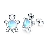 🐢 【925 Sterling Silber】 Ohrstecker aus Mondsteinschildkröte bestehen aus 925 Sterlingsilber, sind keine schädlichen Bestandteile, nickelfrei, bleifrei und cadmiumfrei.