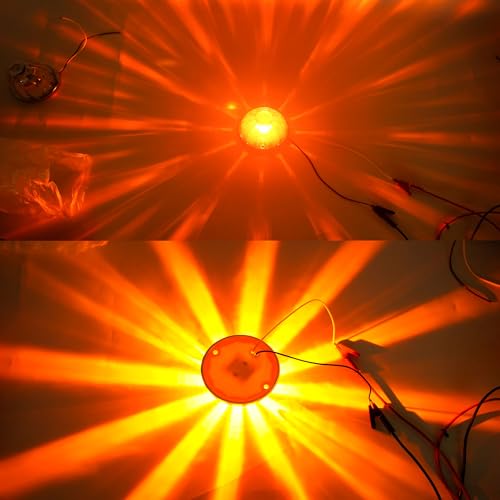 Image of Watermelon Lights, Clear Lens LED Side Marker Turn Signal Lights, Watermelon-Shaped Side Marker Tail Top Cap Roof Lights for Trailer Truck Semi-trailer Heavy-duty Truck (4, amber)