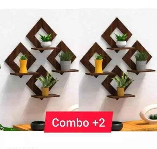 KV Art Wooden Wall Shelf Shelves Art Hanging Decor for Wall. Home Decor Floating Display Rack Shelves Artwork for Living Room Kitchen Bedroom Ideal for Gifting (Kite Combo 8 Set) Size 14x14 INCH offers donot miss