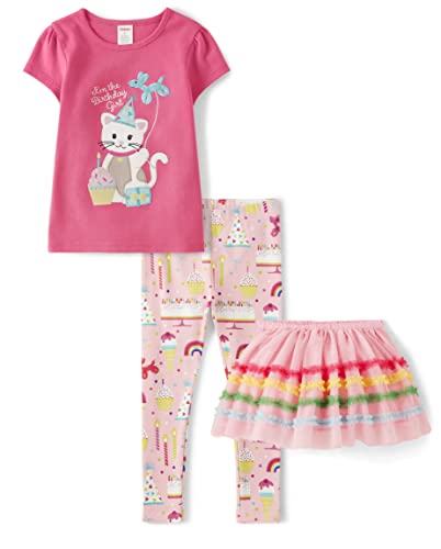 Gymboree Skirt, Leggings And Shirt, Matching Toddler Outfit, Striped Pink/Birthday Celebration/Birthday Girl, 12-18 Months #TOP22