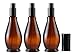 Produktbild 3 x 100 ml leere bernsteinfarbene Glasfläschchen mit schwarzer Kappe, für Kosmetik, Parfüm, Make-up, Creme, Lotion, Lippenbalsam, ätherische Öle