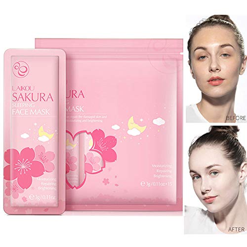 Miescher Sakura Sleeping Face Mask Nourishing Moisturizing Repairing Night Facial Mask Hydrating Smooth Skin Portable Travel Packing Night Cream Wash-Free Mask #TOP27