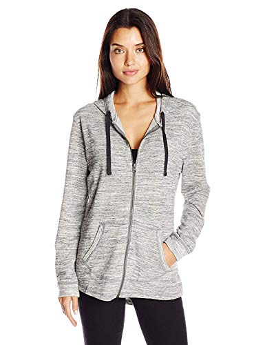 Hanes Women's French Terry Full-Zip Hoodie, Black Space Dye, XX-Large