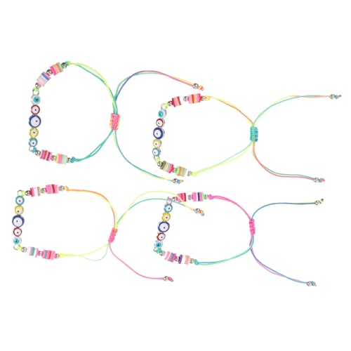 Bracelet oeil bleu ajustable pour femme : lot de 4 bijoux élégants