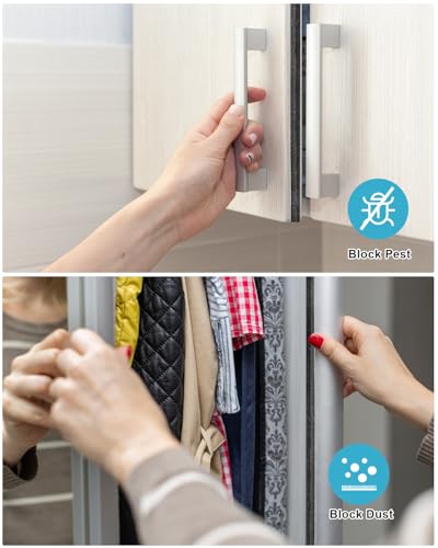 Draught Excluder for Doors, Draft Excluder for Windows, Upgraded Length 11 Metres(L) x 9mm(W) x 5mm(T) Self-Adhesive Seal Strip Tape, Stop Draft, Grey - Image 5