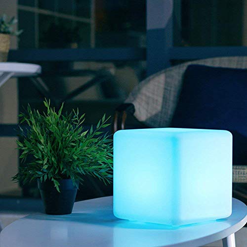 Loftek Led Light Cube: 7-Inch Rgb 16 Colors Dimming Nursery Night Light With Remote Control, Usb Rechargeable Mcu Tesseract Table Lamp, Ip65 Waterproof Glow Furniture For Kid's Room, Nursery Decor #TOP3