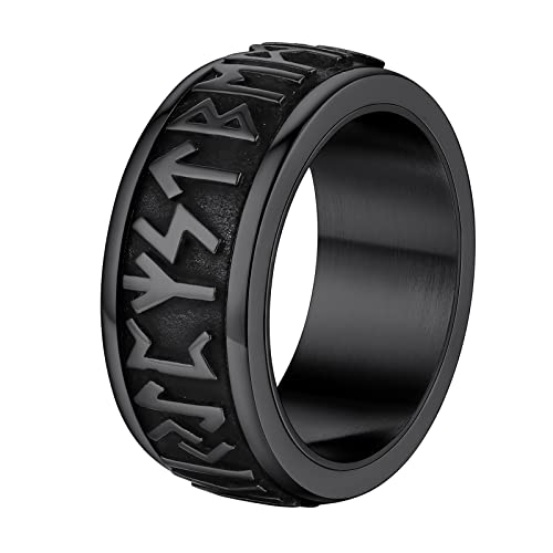 Supcare Men Women Fidget Ring,Nordic/Celtic/Moon Star Spinner Ring Jewelry Custom Name Ring Gifts for Christmas,Size 7-14 (with Jewelry Gift Box)