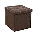 Składana ławka osmańska do przechowywania, skrzynia do przechowywania, podnóżek z bawełny, podnóżek, stołek do wymiany butów, wyściełane siedzisko, styl guzików, mieści do 330 funtów,Brown,38CM