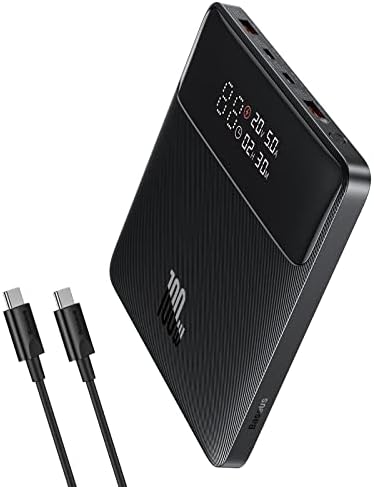 Baseus Laptop Power Bank, 100W Fast Charging Portable Charger 20000mAh Battery Pack with USB C, High Density Version, Digital Display, for MacBook, Steam Deck, iPad, iPhone, Dell, Samsung Galaxy etc.
