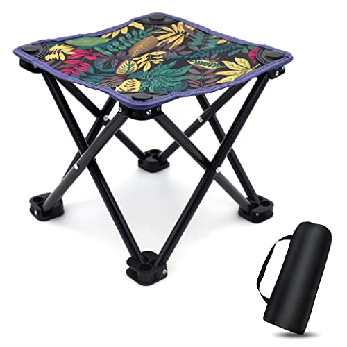 PROBEROS® Camping Chair for Travelling with Portable Bag, Foldable Camping Stool for Fishing Hiking Gardening and Beach, Max 220lb, 27 * 27 * 23cm