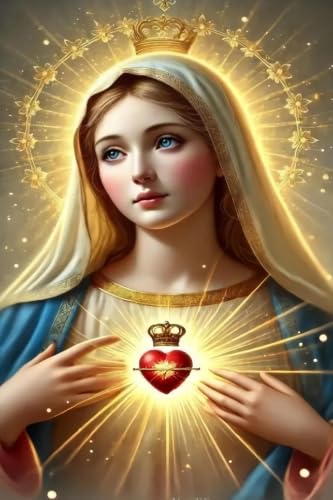 Affiche art catholique tableau Jésus Marie cadeau baptême