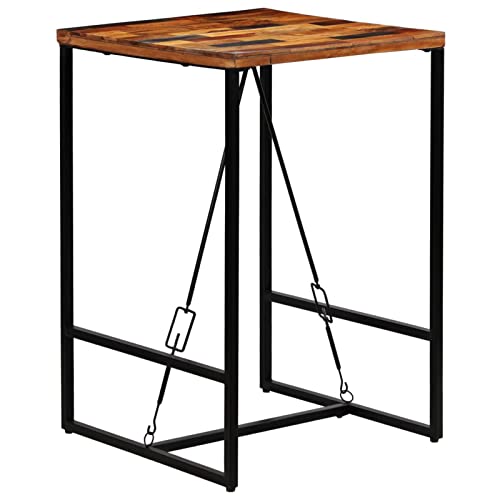 ZEYUAN Bartisch, Stehtisch Küche, Tisch, Hochtisch, Bartische & -theken, Esstisch, Bar Tisch, Bar Table, Altholz Massiv 70x70x106 cm