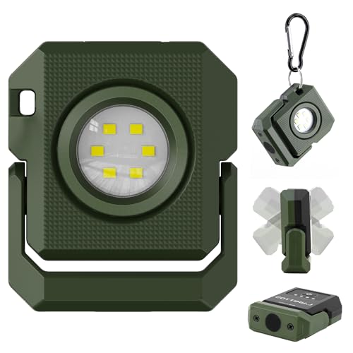LAIMITTOS Mini Rechargeable LED Work Light, 550 Lumens Magnetic Flashlight Keychain Lights with Rotatable & Magnet Base Portable Mechanic Light for Car Repairing Outdoors Camping