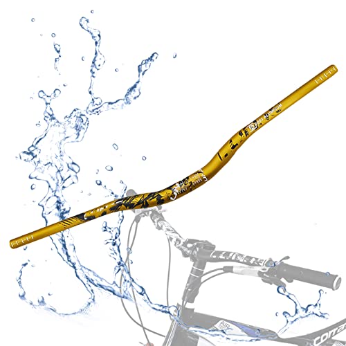 WRTN Manillar de Bicicleta MTB, Manillar Elevador de aleación de Aluminio de Barra ultralarga de Bicicleta 31,8mm * 720/780mm Manillar de Bicicleta de Carretera de montaña(Gold,780mm)