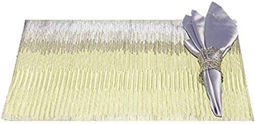 Wildflower Linen Hime Placemat, Lemon / Silver