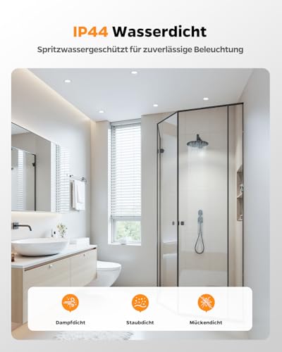 Sineyon LED Einbaustrahler 230V 68mm, 12er Set LED Spots Flach 4W Warmweiß 3000K Neutralweiß 4000K Kaltweiß 6500K, Deckenspots Weiß 65-80mm Lochmaß, Spots Deckenleuchte für Badezimmer Küche