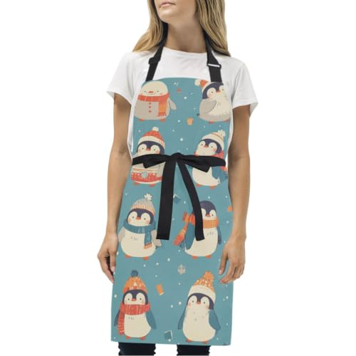 Tablier pingouins de cuisine et bavette de peinture pour serveuse - 4