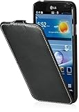 STILGUT Exklusive Ledertasche UltraSlim Hülle für LG Optimus G Pro E988 in Schwarz