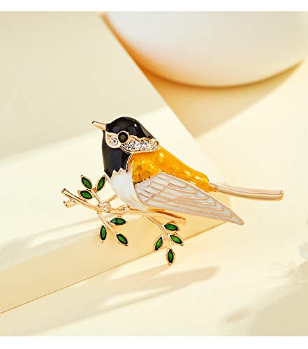 Flzaitian Cute Swallow Birds Brooches Pin For Women Girls Jewelry Men Women's For Suit Scarf Dress Pin (Yellow) #TOP3