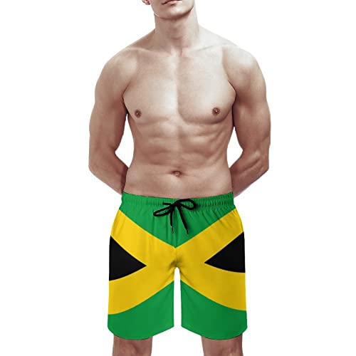 Mens Jamaican Flag Swim Trunks Quick Dry Board Shorts with Mesh Lining3