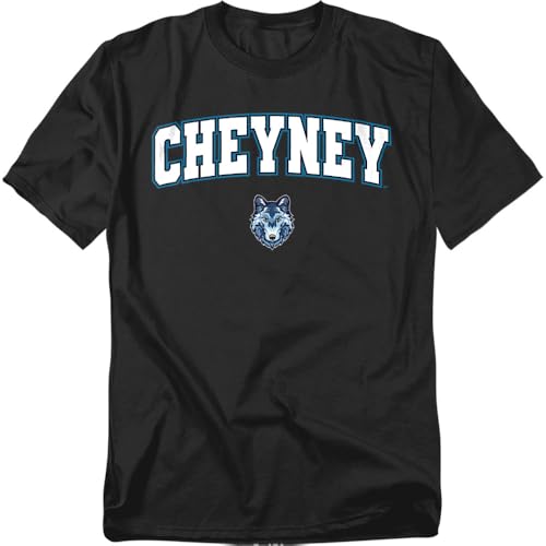 LOGOVISION Cheyney University of Pennsylvania Arch Logo Unisex Adult T Shirt, Black, Small