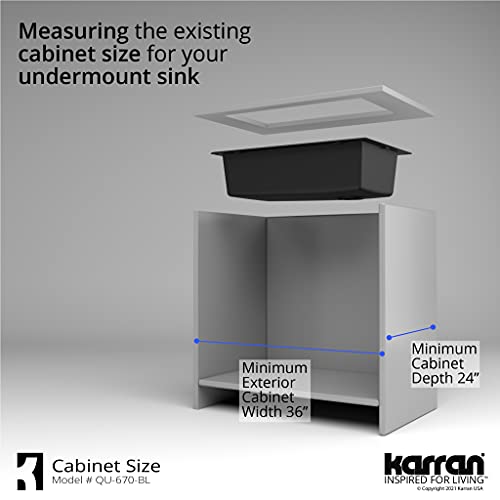 Karran Qu-670 Undermount Quartz Composite 32 In. Single Bowl Kitchen Sink In Black #TOP6