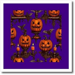 3dRose Jack O Lanterns, Flying Bats and Gothic Candle Sconce... - Iron on Heat Transfers (ht-384357-1)