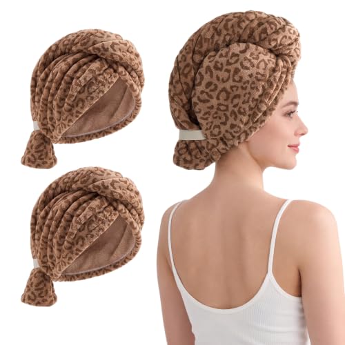 REDKISS Leopard Microfiber Hair Towels