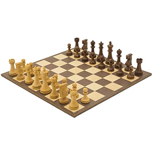 The Regency Chess Company Ltd The Pioneer Dorato Palissandro e Noce Pieghevole Set di Scacchi