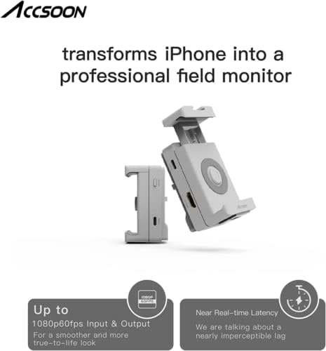 Accsoon SeeMo zestaw ręczny do monitora, kamery HDMI na iOS, adapter do przechwytywania wideo do iPhone i iPad FHD 1920 x 1080p 60 kl./s, podgląd strumieniowego nagrywania w czasie rzeczywistym, iOS