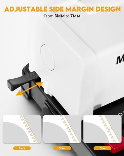 MAKEASY Spiral Binding Machine – 12 Sheets Binding Capacity Manual Punch & Electric Insert, for A4/A5/Letter, Side Margin Adjust, with 100 Coils & Pliers - Thumbnail 3