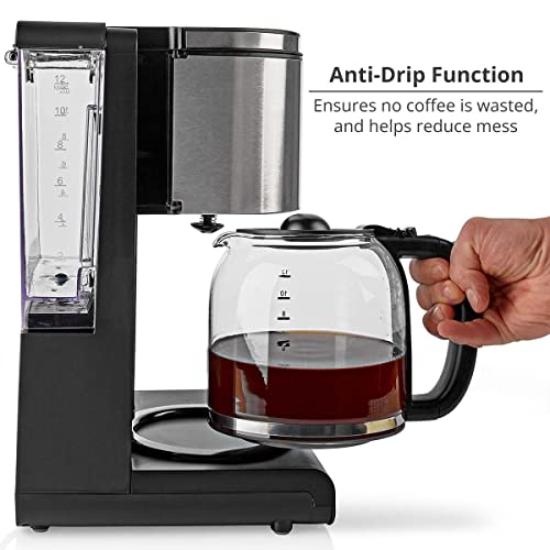Ex-Pro 1.5L Filter Coffee Machine, 1000W Coffee Maker for up to 12 Cups, with Aroma Setting, Automatic Switch-Off, Anti-Drip, Keep Warm Function and Reusable Nylon Filter - Image 5