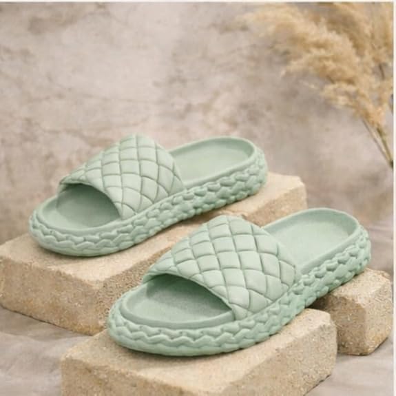 Image of Richmen Women Summer Flip Flop Slippers Casual Pillow EVA Anti-Slip Sole Sandals for Women's & Girls Soft Cushioned Bathroom & Home Slides Rubber Flats