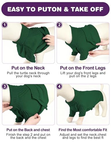 Image of Dog Sweaters for Small Medium Large Dog, Classic Turtleneck Pet Clothes Warm Thermal Doggy Winter Coat, Thick Double Knitting Collar Pullover Cold Weather Puppy Jacket for Indoor & Outdoor Wear
